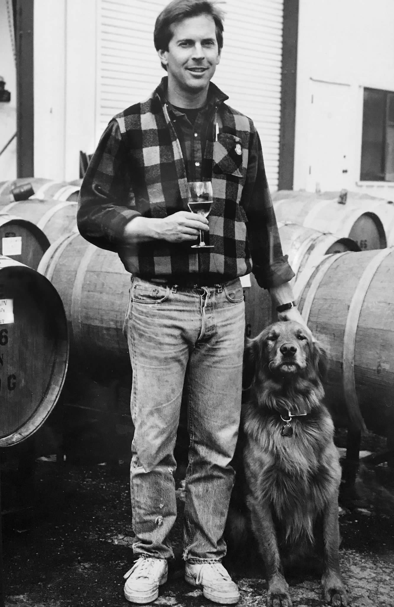 A young Rob McNeill and his dog, Tigerman